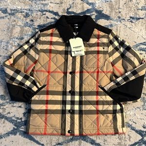 Burberry Kid's Renfred Vintage Check Quilted Jacket - Unisex